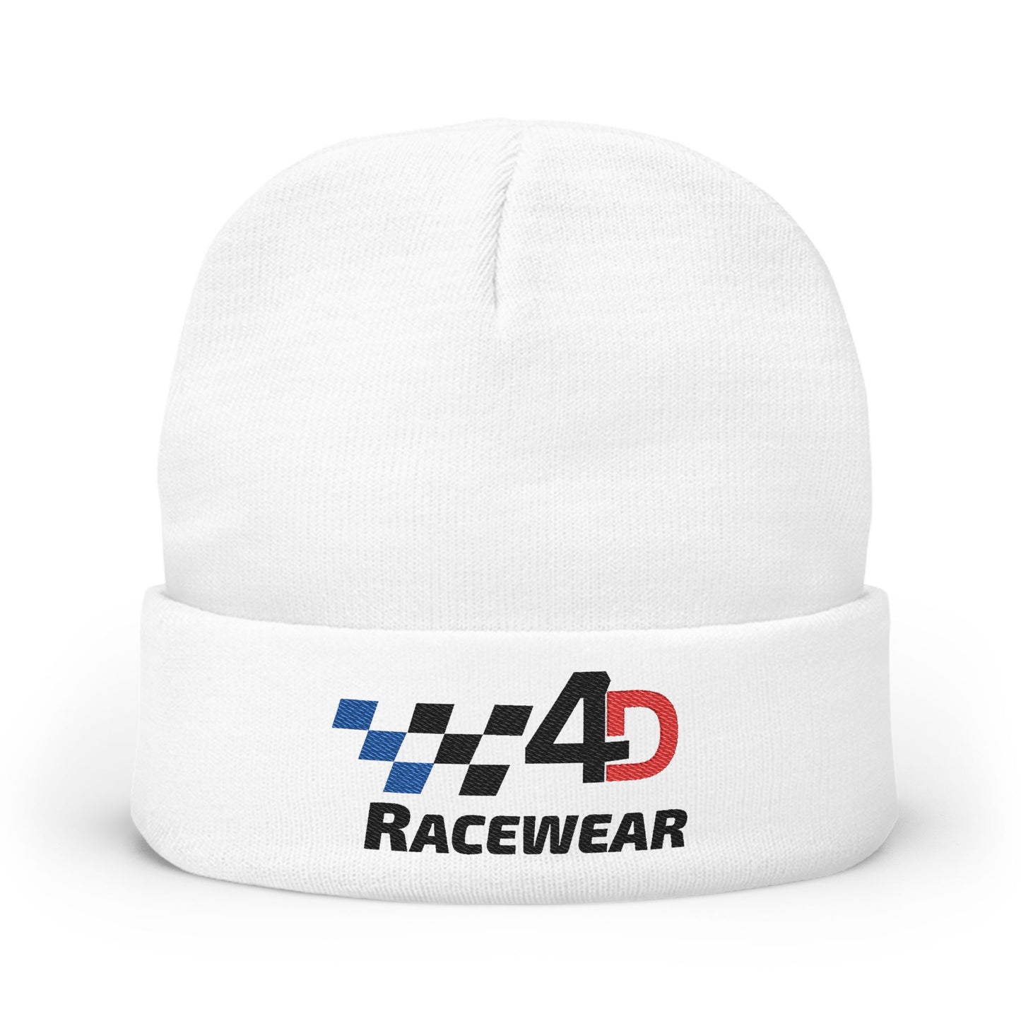 Racewear Embroidered Knit Beanie - Cozy Winter Hat for Racing Enthusiasts, Gift for Motorsports Fans, Cool Weather Accessory, Trendy Beanie
