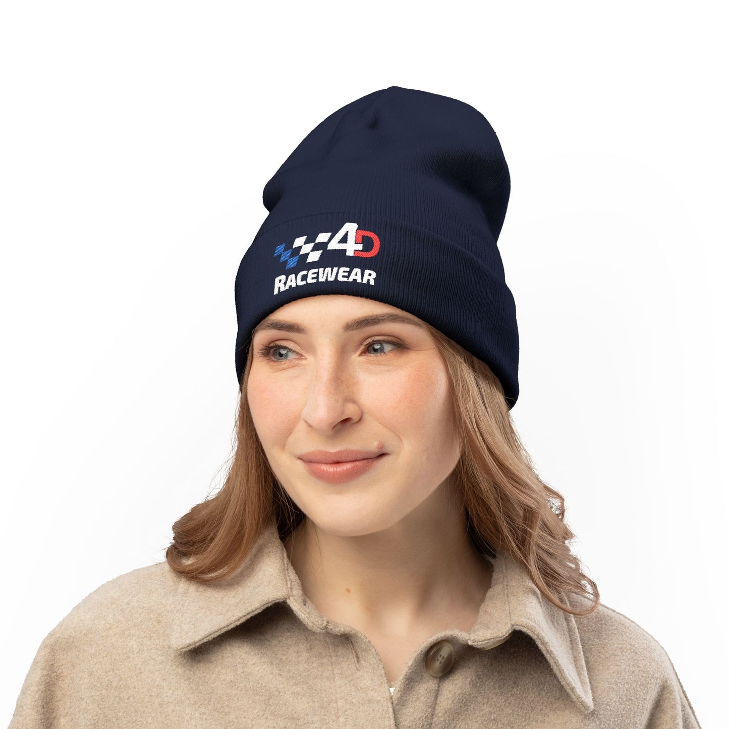 Embroidered Knit Beanie for Race Enthusiasts, Cozy Winter Hat, Personalized Gift, Sports Headwear, Casual Style