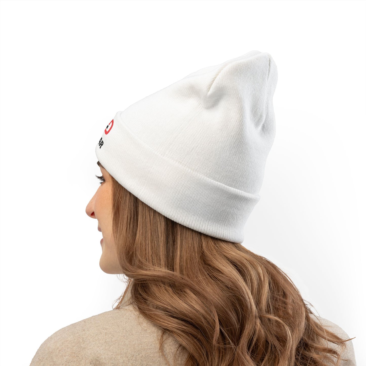 Racewear Embroidered Knit Beanie - Cozy Winter Hat for Racing Enthusiasts, Gift for Motorsports Fans, Cool Weather Accessory, Trendy Beanie