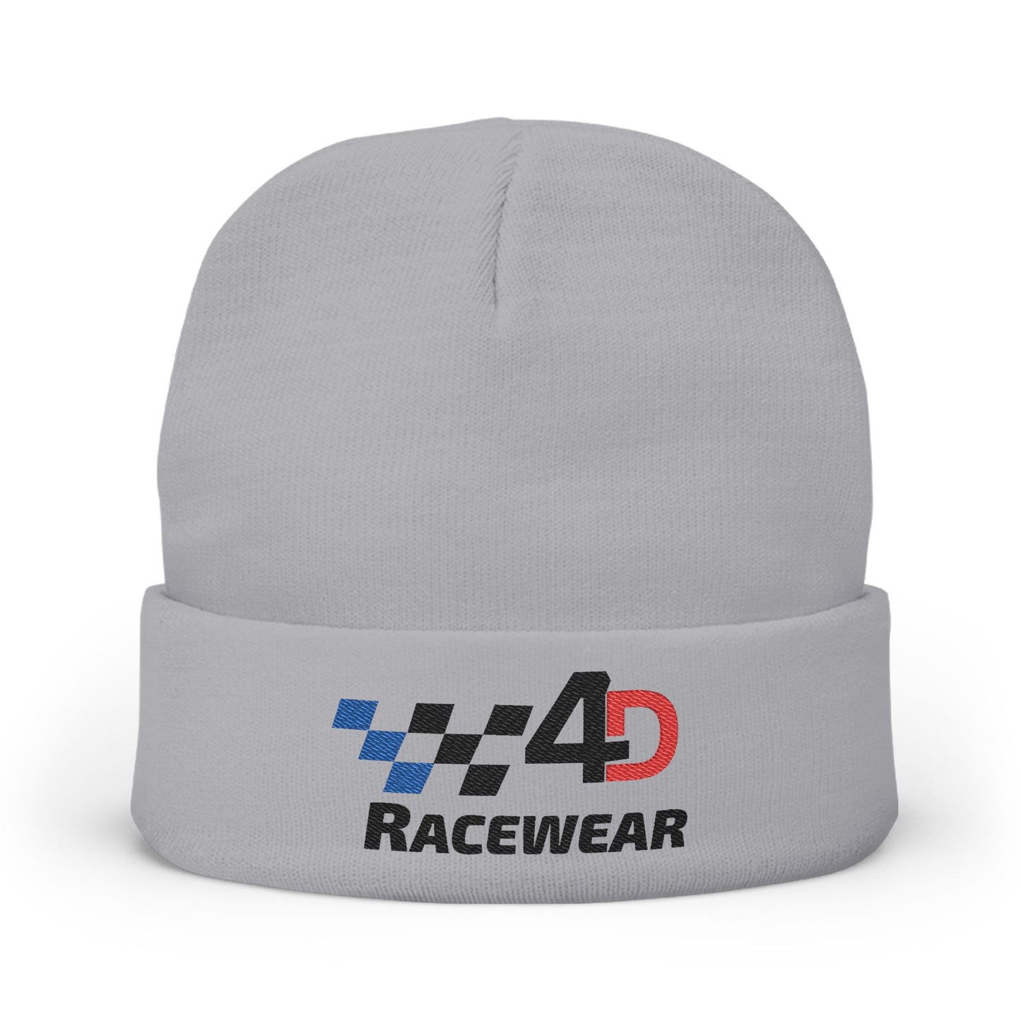 Racewear Embroidered Knit Beanie - Cozy Winter Hat for Racing Enthusiasts, Gift for Motorsports Fans, Cool Weather Accessory, Trendy Beanie