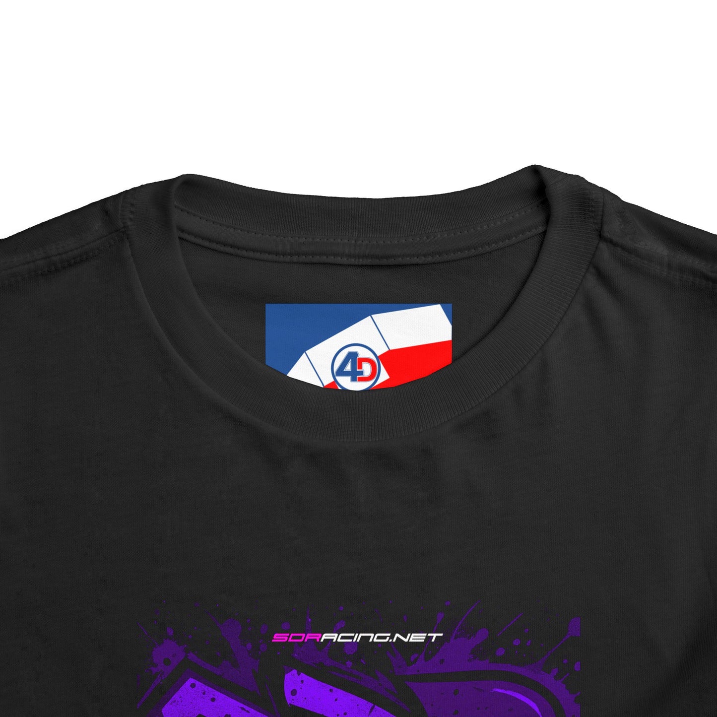 SDR Racing Toddler Tee — Neon Purple Race Car Graphic