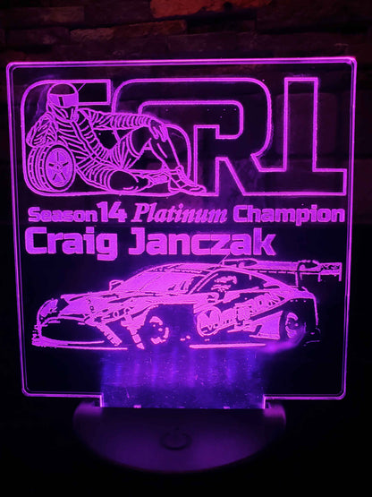 5x5 Acrylic LED Trophies - Custom Sim Racing Trophies - Lighted Signs