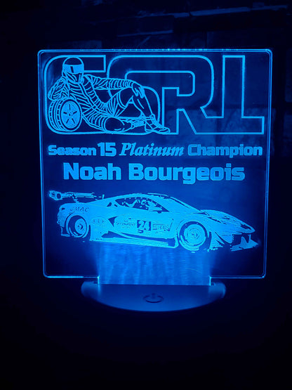 5x5 Acrylic LED Trophies - Custom Sim Racing Trophies - Lighted Signs