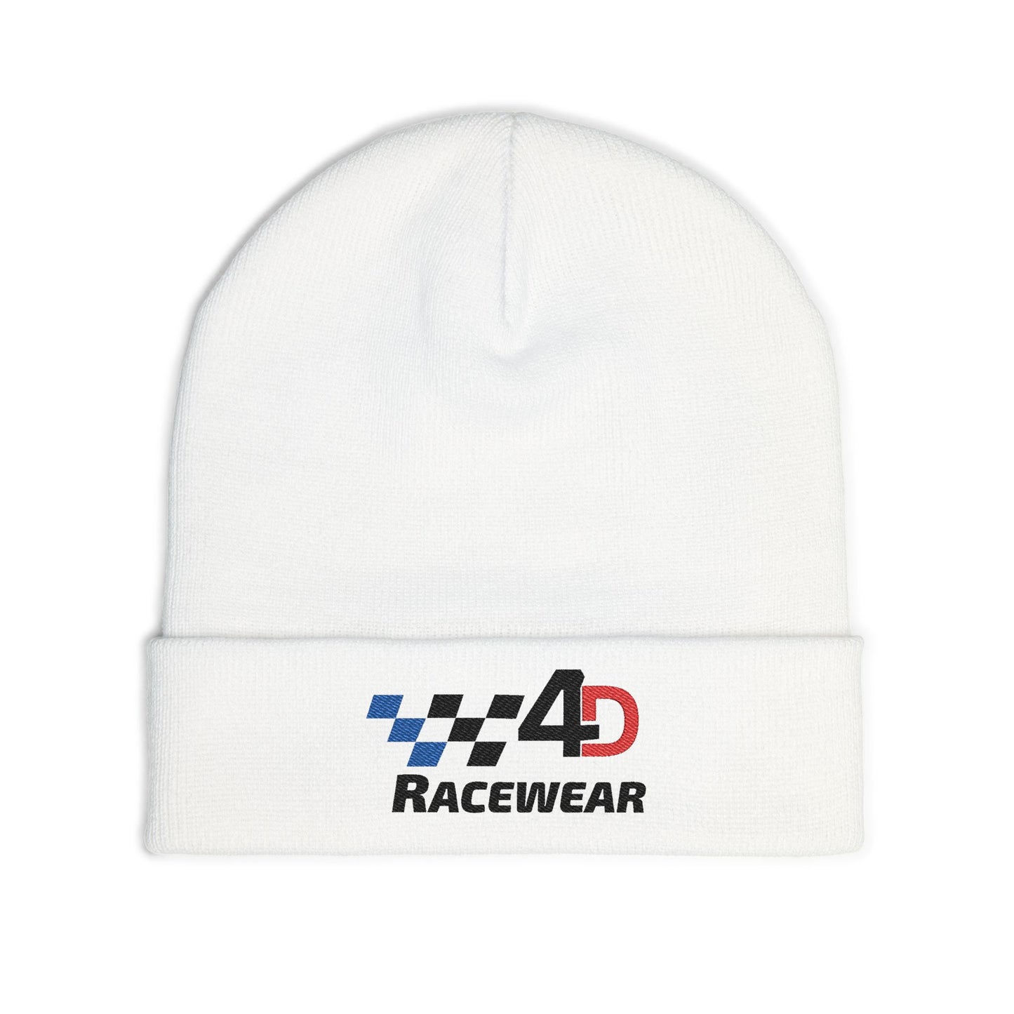Racewear Embroidered Knit Beanie - Cozy Winter Hat for Racing Enthusiasts, Gift for Motorsports Fans, Cool Weather Accessory, Trendy Beanie