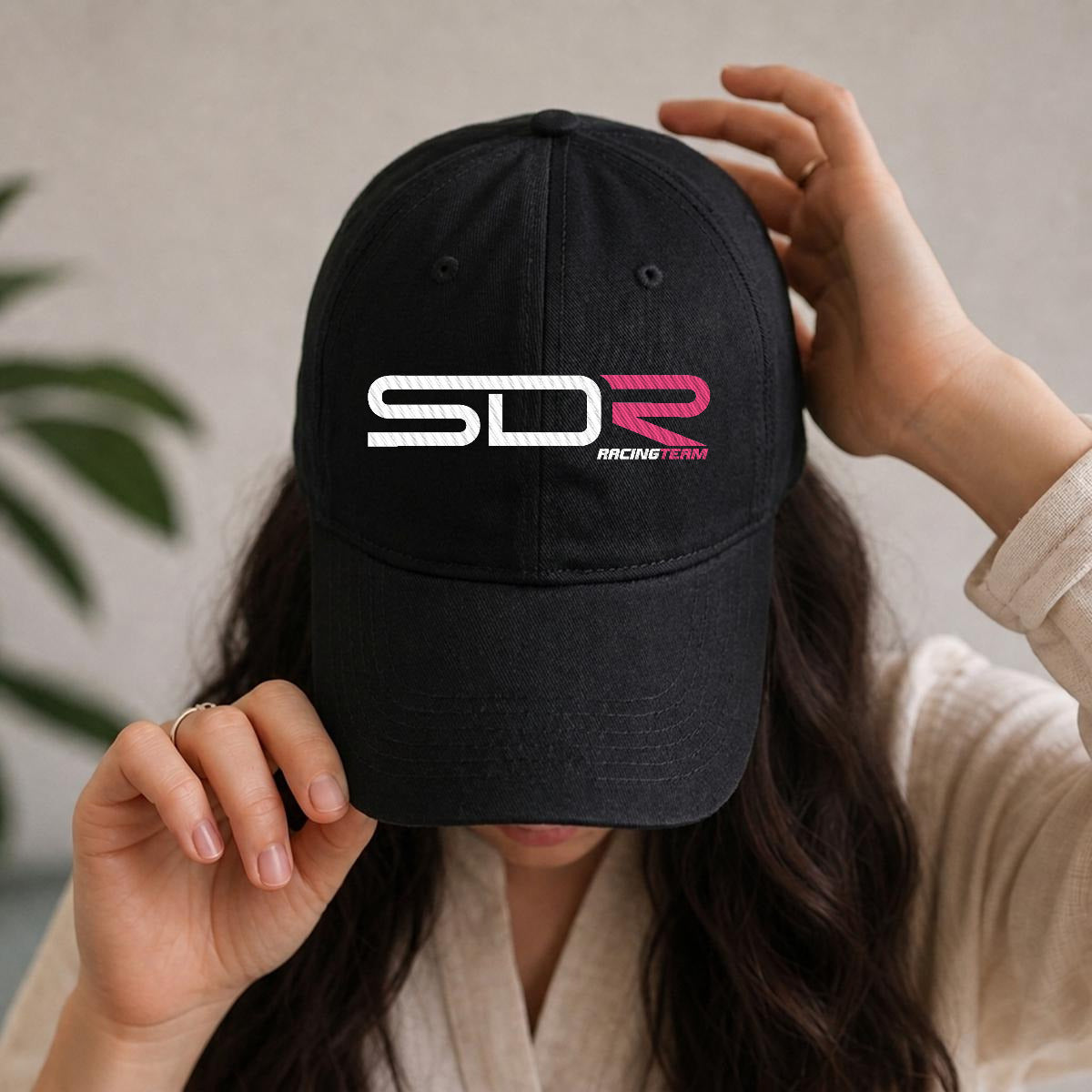SDR Embroidered Soft-Crown Flat Cap