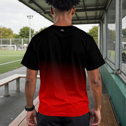 ISRA Drop Shoulder Oversize Crew Neck Performance T-Shirt Red