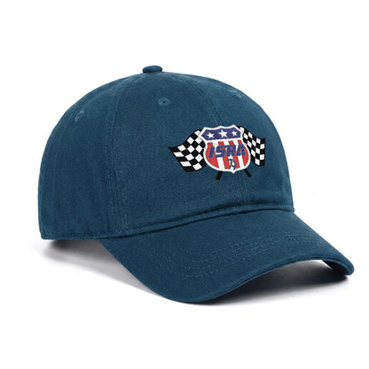 ISRA Embroidered Soft-Crown Flat Cap