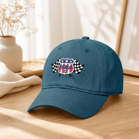 ISRA Embroidered Soft-Crown Flat Cap