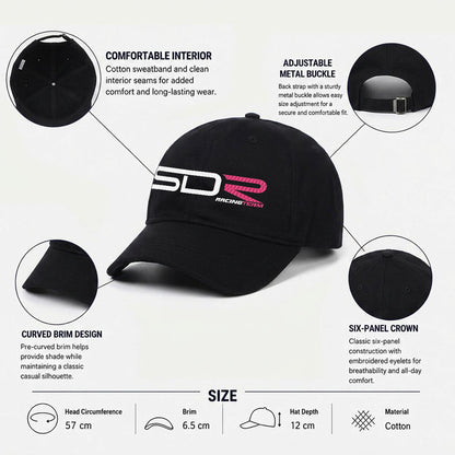 SDR Embroidered Soft-Crown Flat Cap