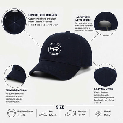 Hyperion Embroidered Soft-Crown Flat Cap -white logo