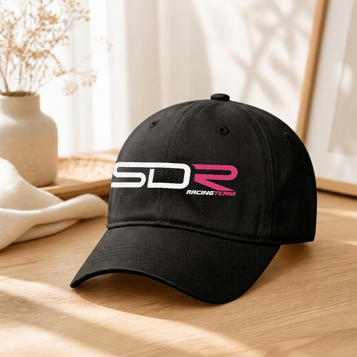SDR Embroidered Soft-Crown Flat Cap