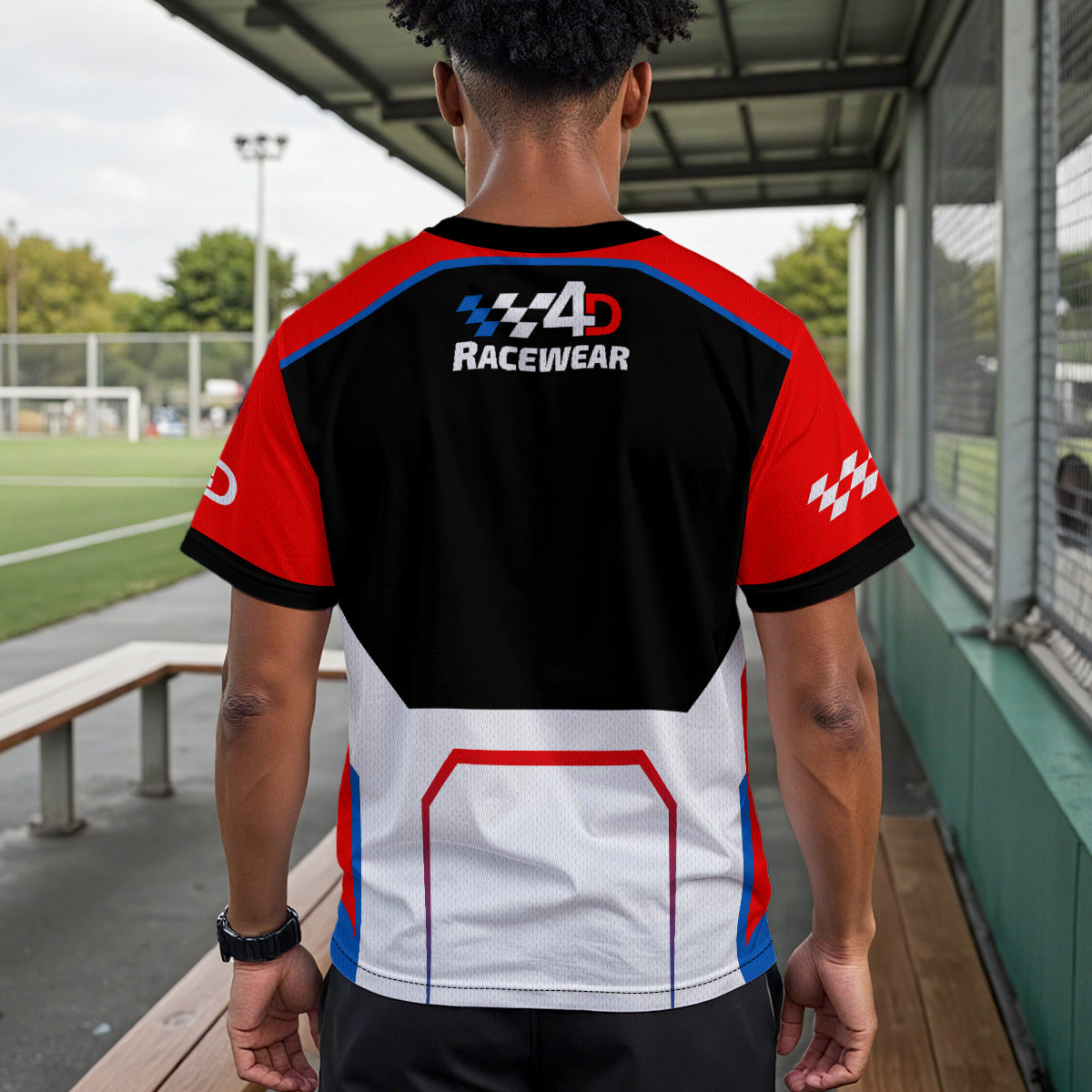 4D Racewear Relaxed Fit Crew Neck Jersey Black/ White