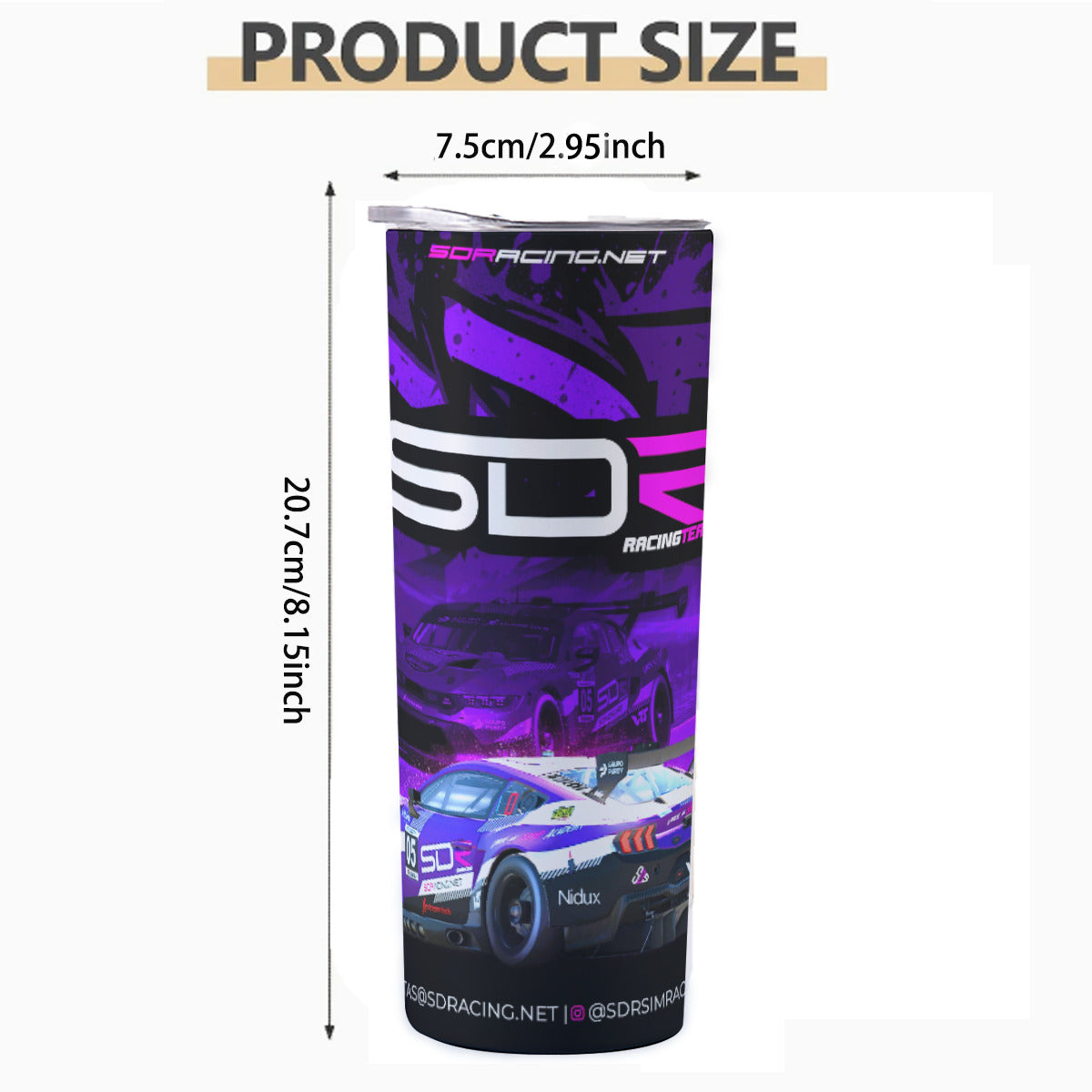 SDR 20OZ Stainless Tumbler With Sliding Lid