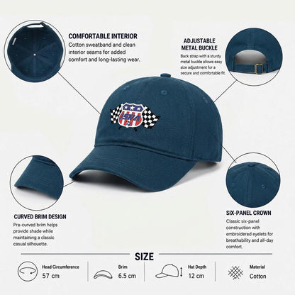 ISRA Embroidered Soft-Crown Flat Cap