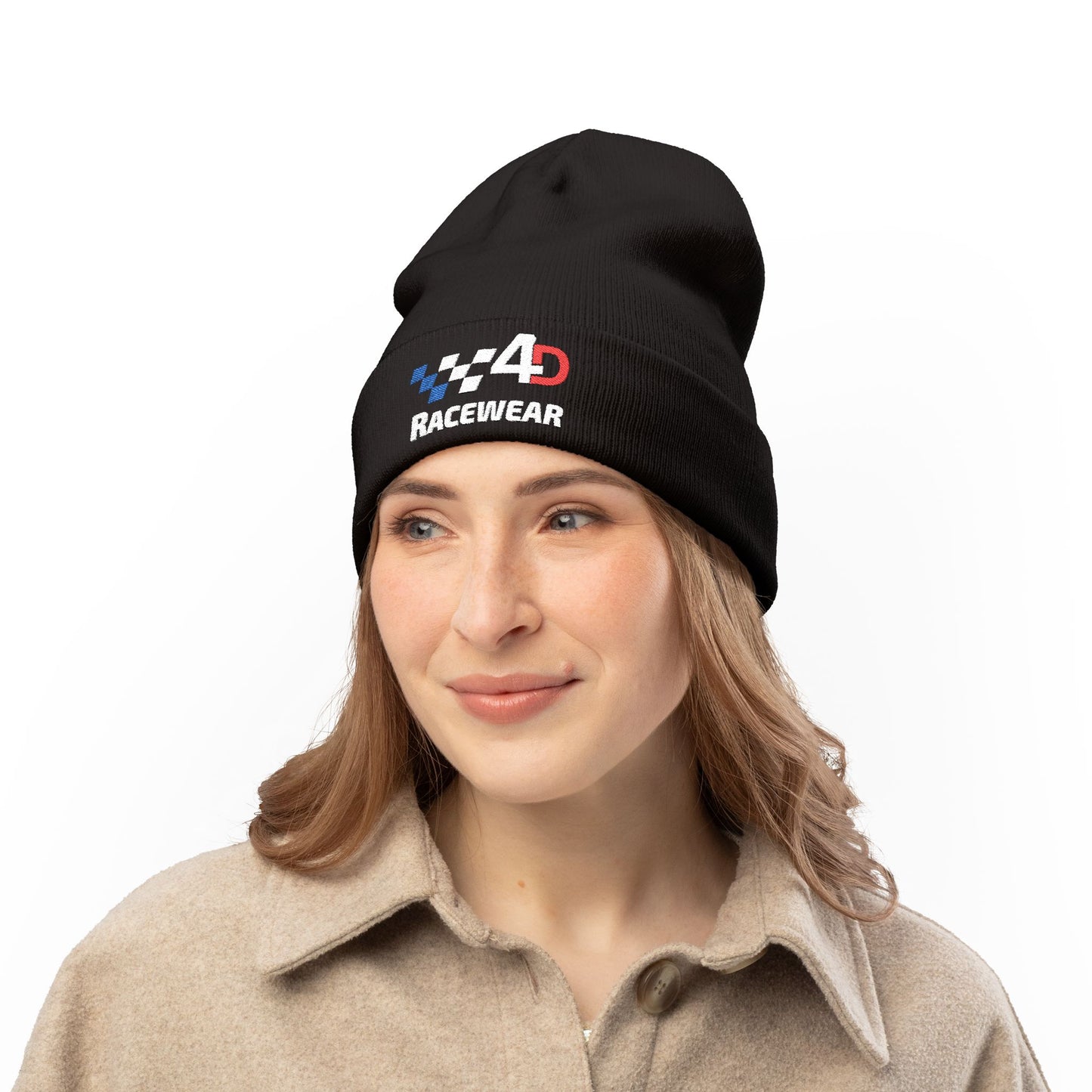 Embroidered Knit Beanie for Race Enthusiasts, Cozy Winter Hat, Personalized Gift, Sports Headwear, Casual Style