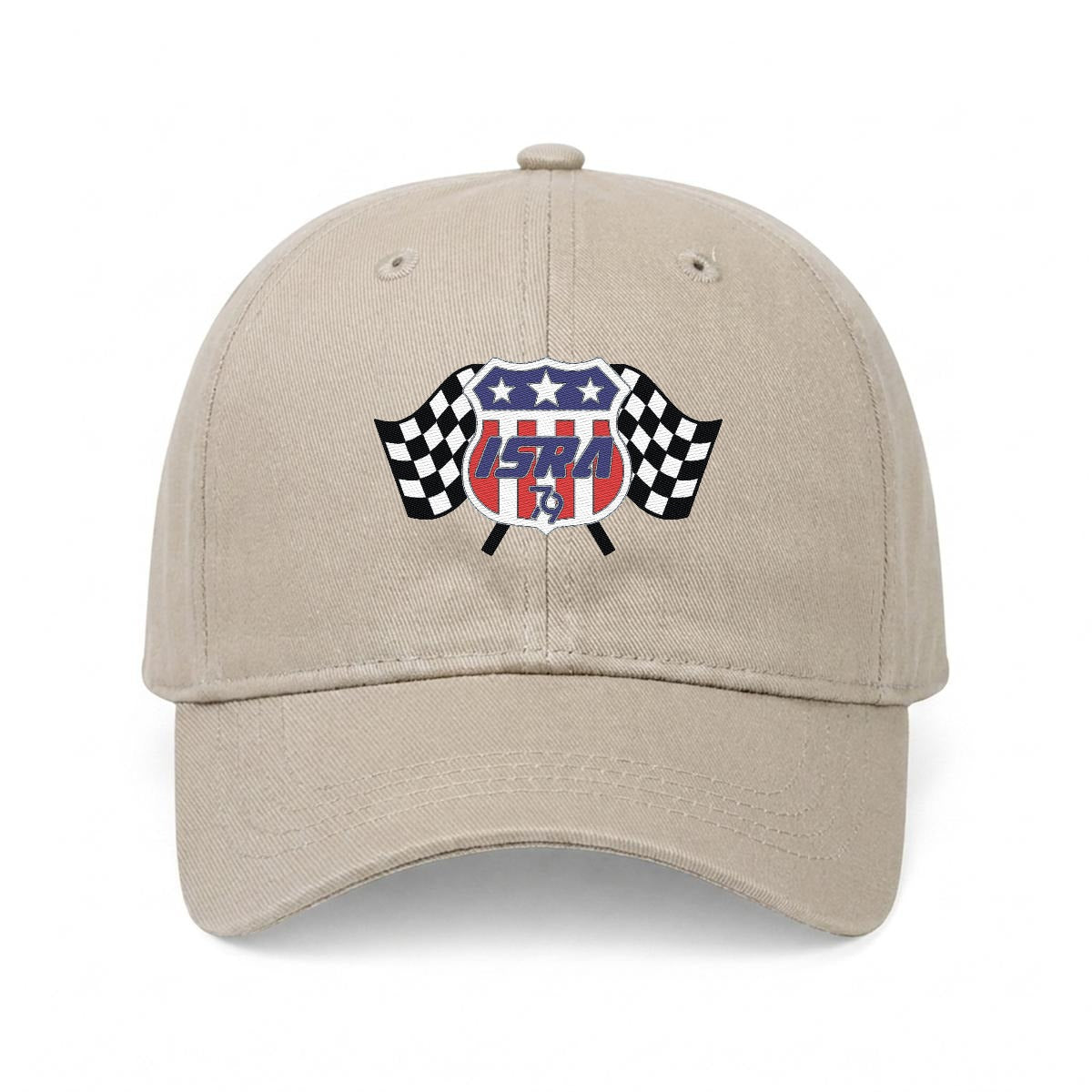 ISRA Embroidered Soft-Crown Flat Cap