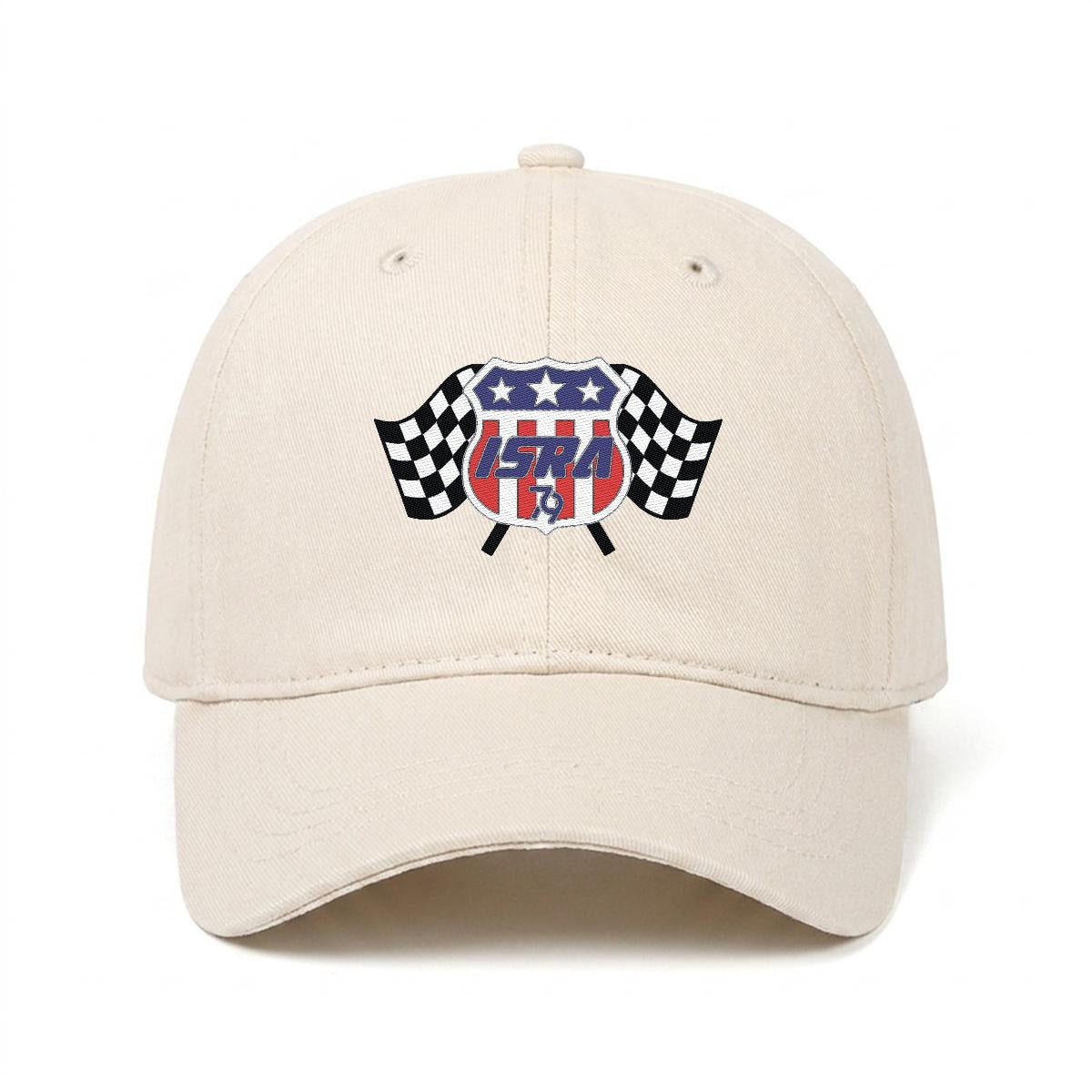 ISRA Embroidered Soft-Crown Flat Cap